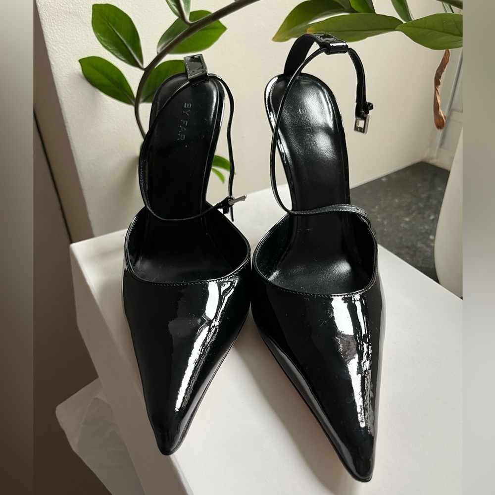 By Far Eliza 75mm pointed-toe pumps